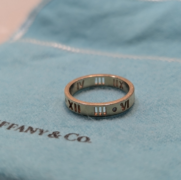 Tiffany & Co. Atlas Rose Gold Ring with Diamonds - Picture 6 of 7